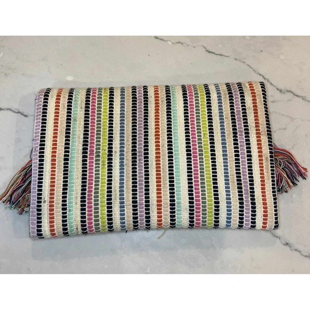 Stella & Dot Tai Bag Clutch Boho Fringe Multicolors Bohemian Hip India Trendy